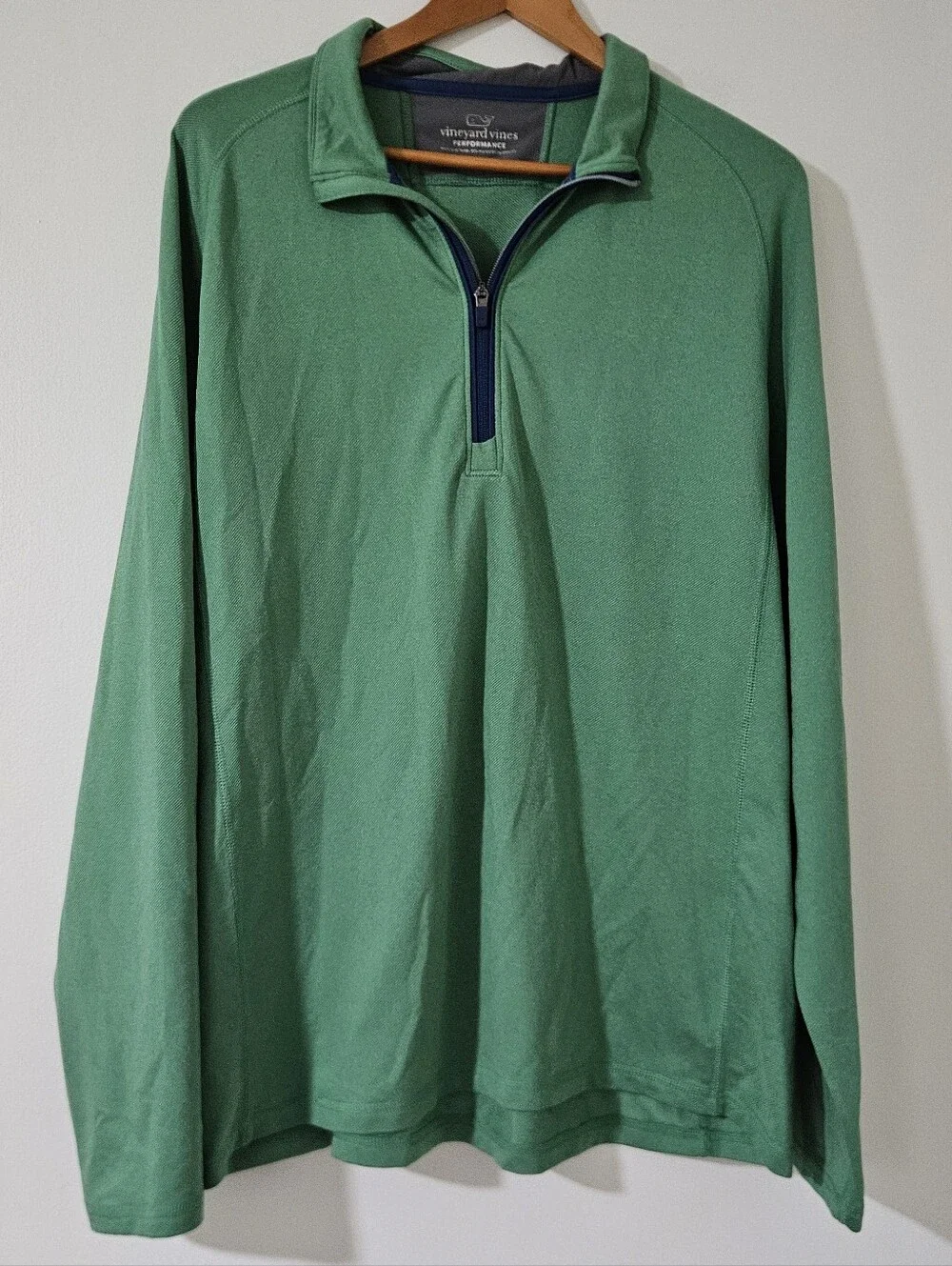 Vineyard Vines Mens Performance Pullover Shirt XL Green 1/4 Zip Preppy Casual